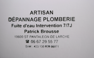 Patrick Brousse Saint-Pantaléon-de-Larche, Plomberie générale